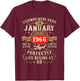 60 Year Old Vintage Made in January 1966 60th Birthday Men T-Shirt - T-Shirt | Maroon