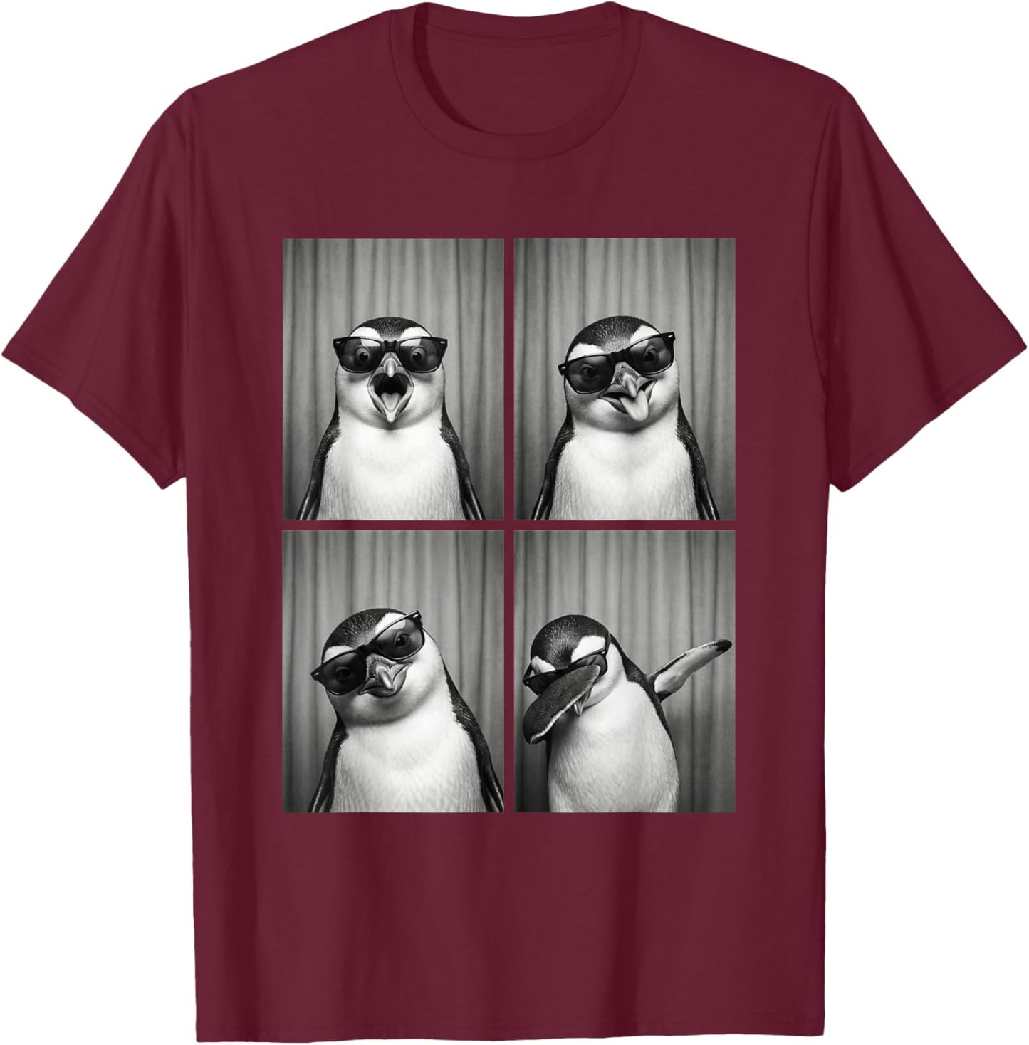 Penguin PhotoBooth Sunglasses Funny Dab Penguins Lover T-Shirt - T-Shirt | Maroon