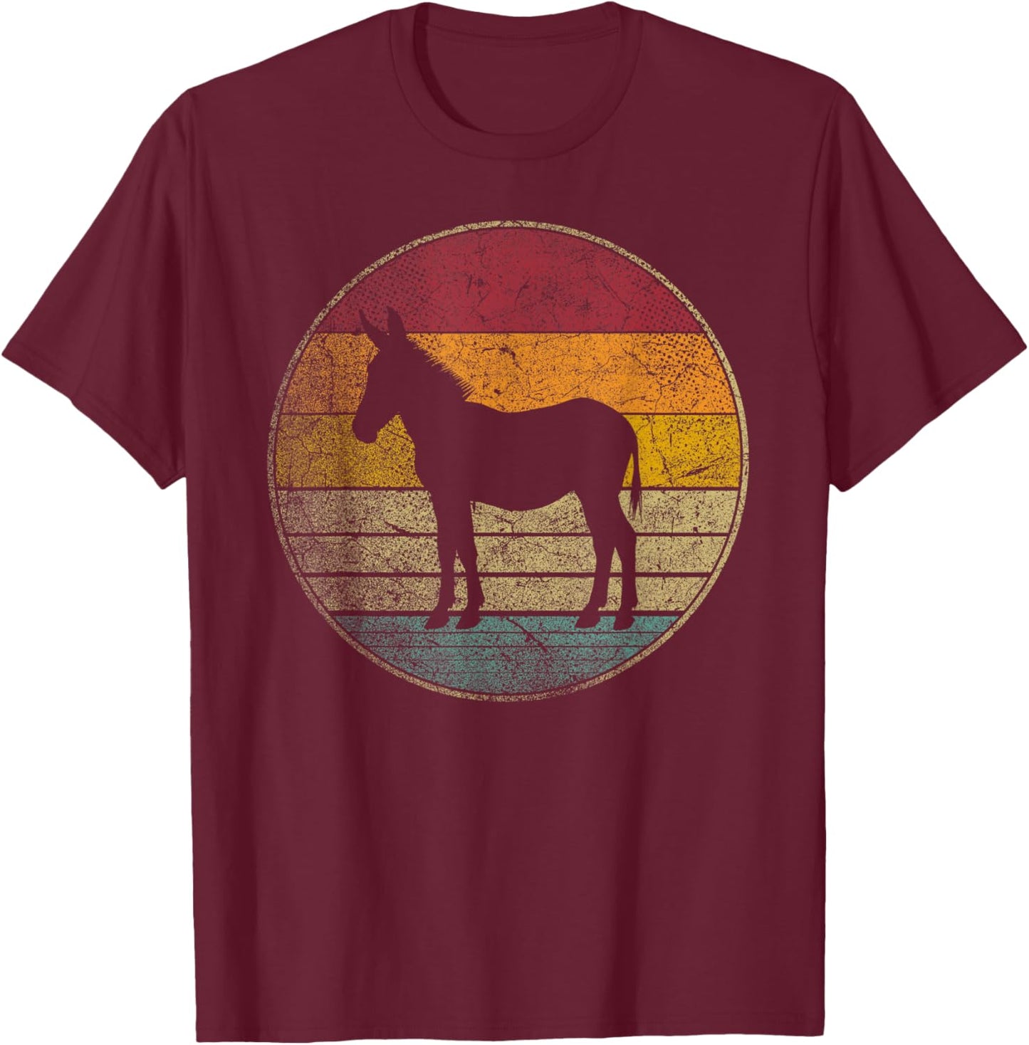 Donkey - Vintage Love Women Kids Men Funny Retro T-Shirt - T-Shirt | Maroon