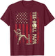 Ball Papa American US Flag Patriotic Papa Fathers Day T-Shirt - T-Shirt | Maroon