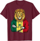 Senegal Flag Lion Senegalese Roots T-Shirt - T-Shirt | Maroon