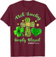 Not Lucky Simply Blessed Leopard Cross Shamrock St Patrick T-Shirt - T-Shirt | Maroon