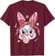 Cute Bunny Rabbit Face Happy Easter Day Women Girls Kids T-Shirt - T-Shirt | Maroon