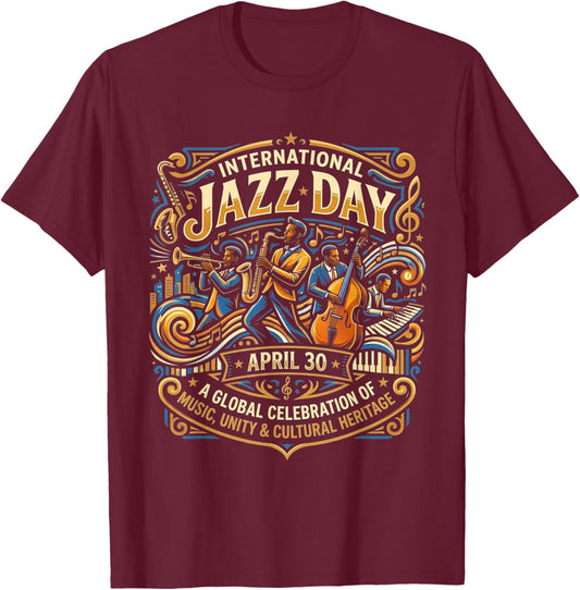 International Jazz Day T-Shirt - T-Shirt | Maroon