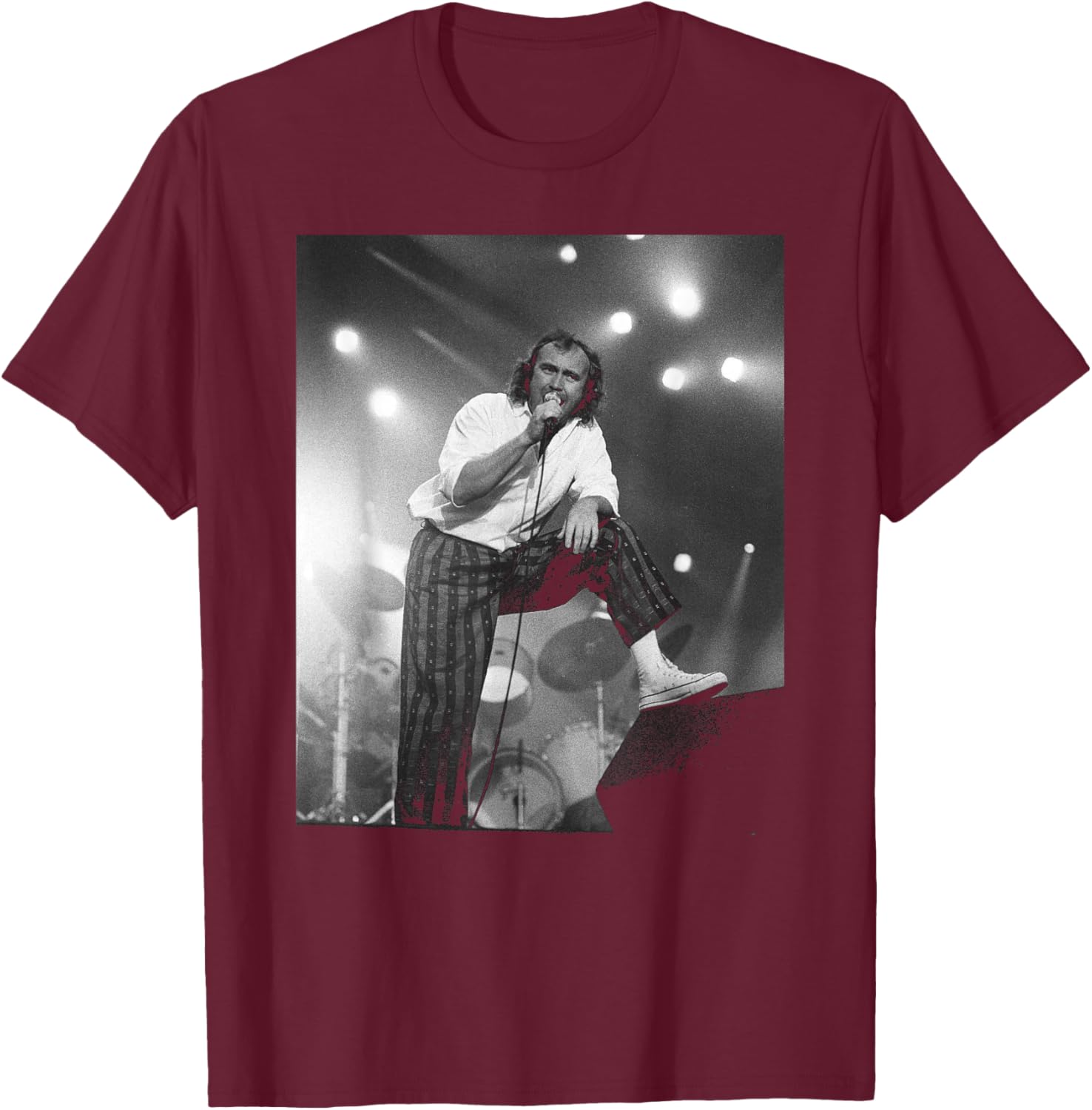 Genesis Phil Collins Singing Invisible Touch Tour 1987 T-Shirt - T-Shirt | Maroon