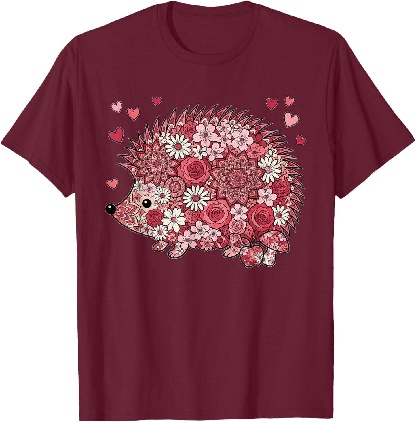 Love Hedgehog Valentine Cute Hedgehogs Lover Valentines Day T-Shirt - T-Shirt | Maroon