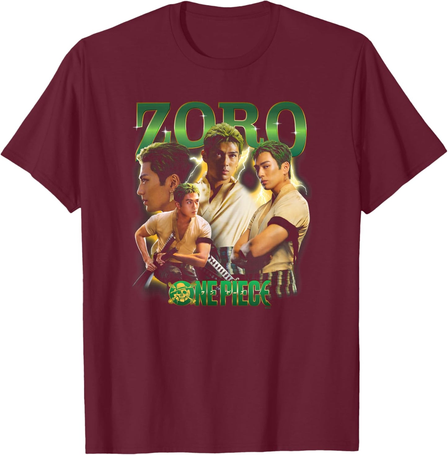 Netflix One Piece Zoro Heartthrob Officially Licensed T-Shirt - T-Shirt | Maroon