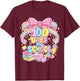 100th Day of School 100 Days Teacher Coquette Bow Girl T-Shirt - T-Shirt | Maroon