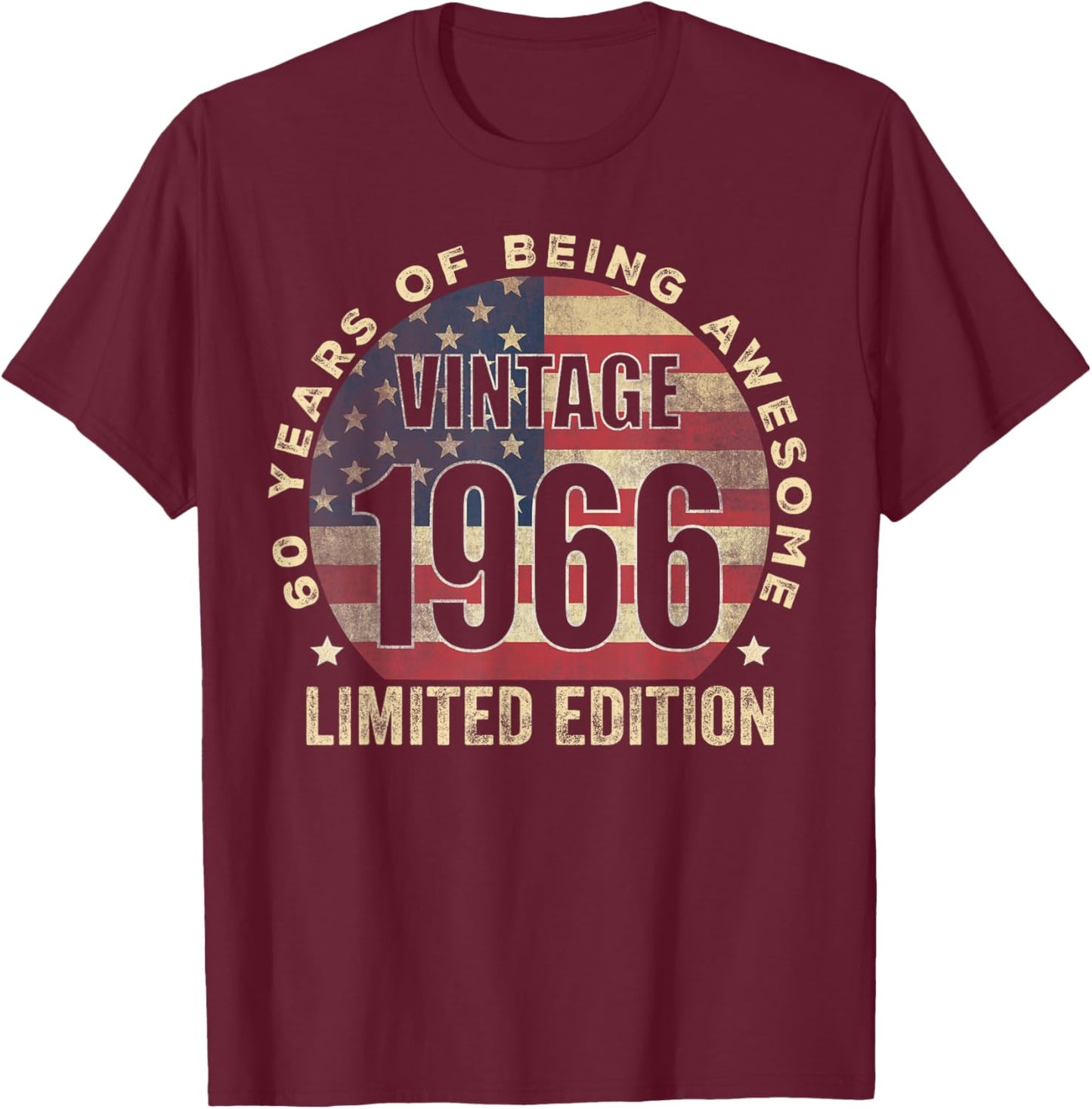 Vintage 1966 Women 60 Year Old Gifts 60th Birthday T-Shirt - T-Shirt | Maroon