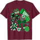 Retro Green Cheer Football Game Day Coquette Bow T-Shirt - T-Shirt | Maroon
