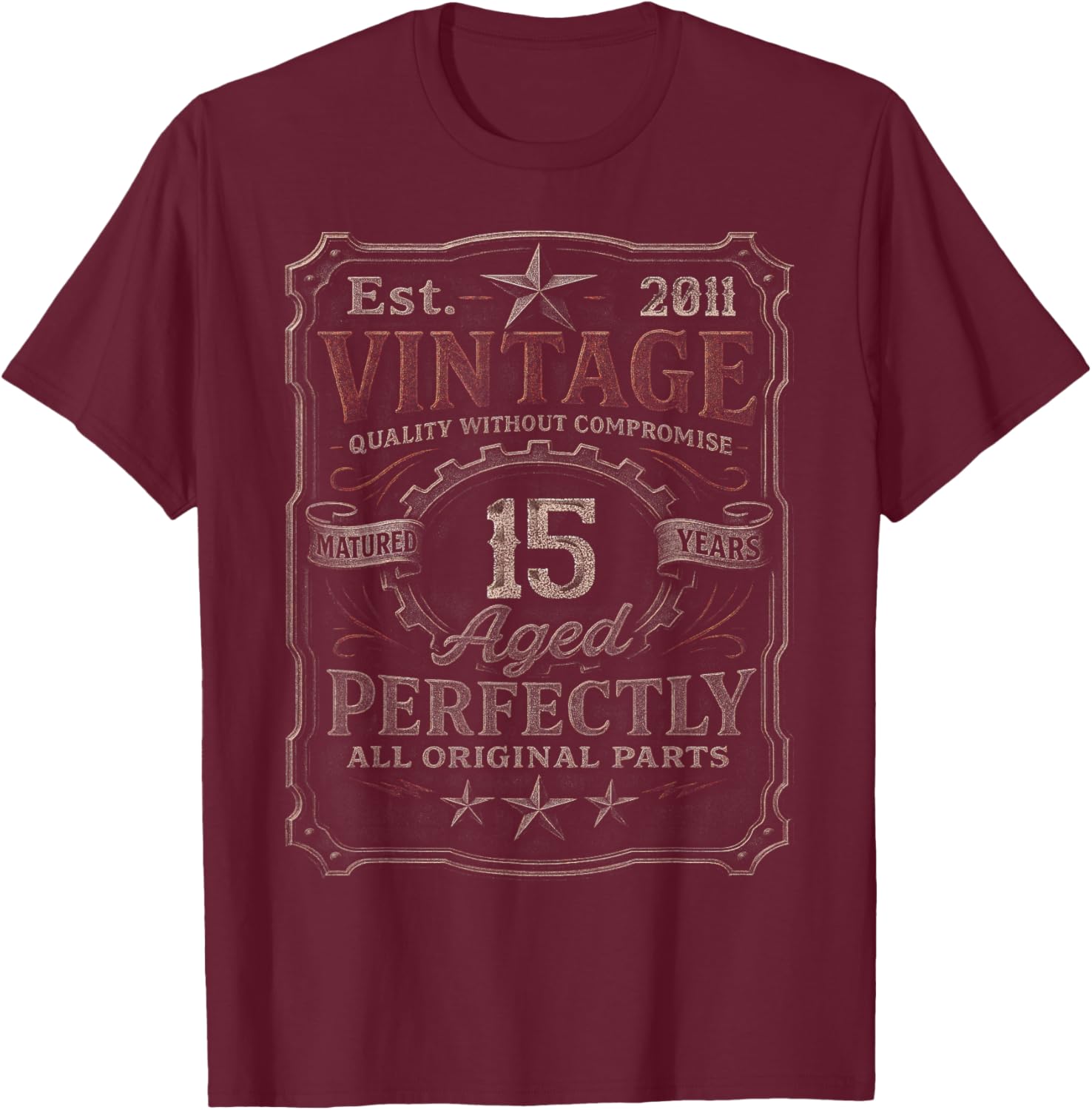 Vintage 2011 Limited Edition Shirt 15 Year Old 15th Birthday T-Shirt - T-Shirt | Maroon