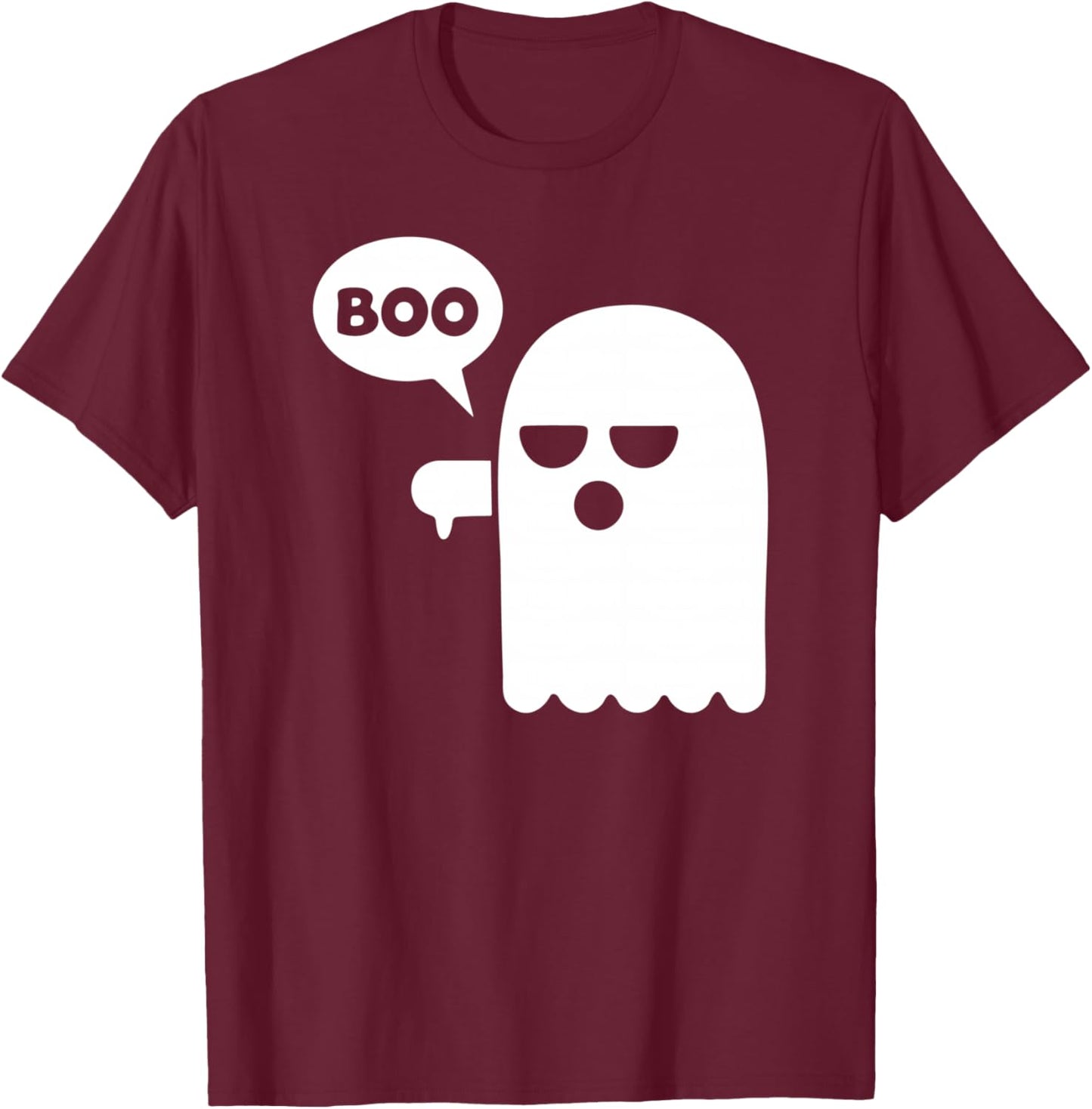 Boo Thumbs Down Ghost Halloween Costume T-Shirt - T-Shirt | Maroon