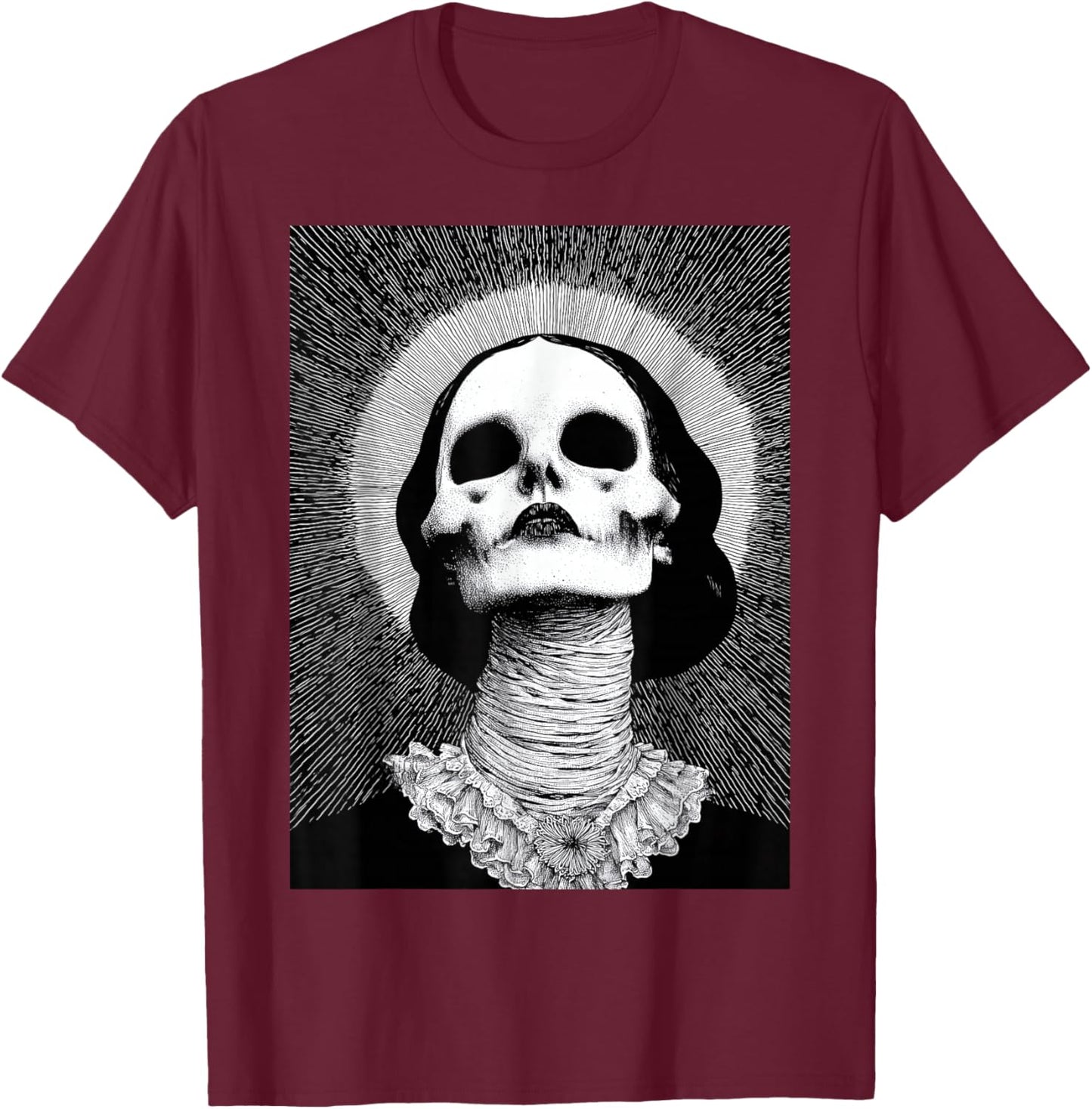 Occult Goth Girl Gothic Dark Aesthetic Death Macabre Horror T-Shirt - T-Shirt | Maroon