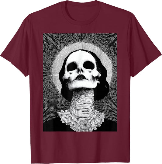 Occult Goth Girl Gothic Dark Aesthetic Death Macabre Horror T-Shirt - T-Shirt | Maroon