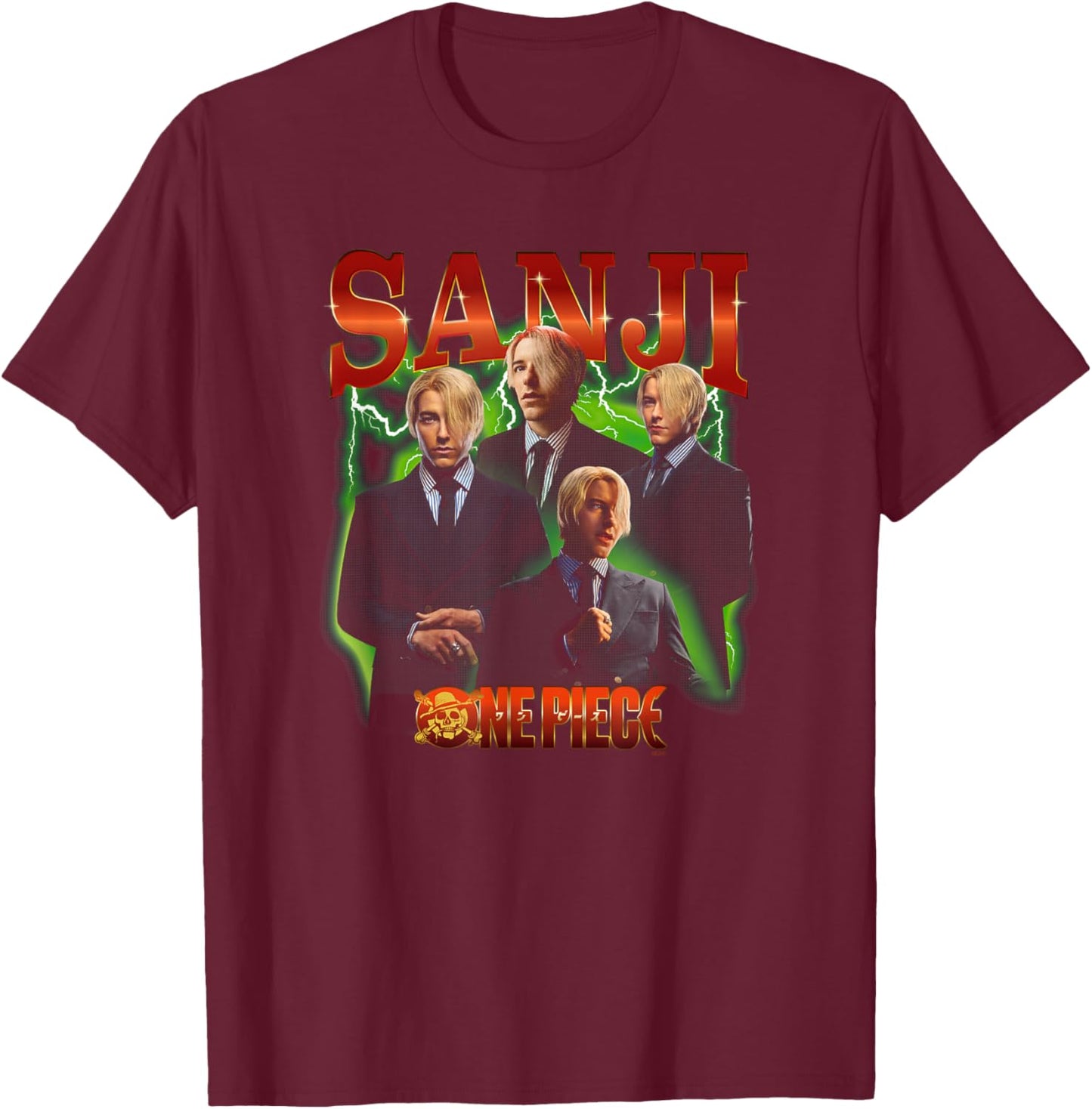 Netflix One Piece Sanji Heartthrob Officially Licensed T-Shirt - T-Shirt | Maroon