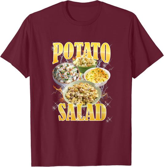 Thanksgiving Potato Salad Bootleg 90's Rap Rock Vintage T-Shirt - T-Shirt | Maroon