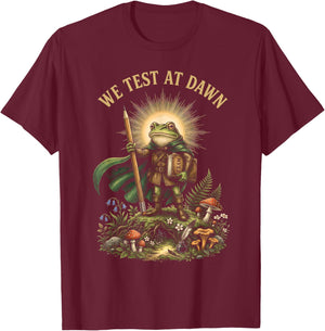 We Test At Dawn Frog Test Day Final Exam Teachers Students T-Shirt - T-Shirt | Maroon