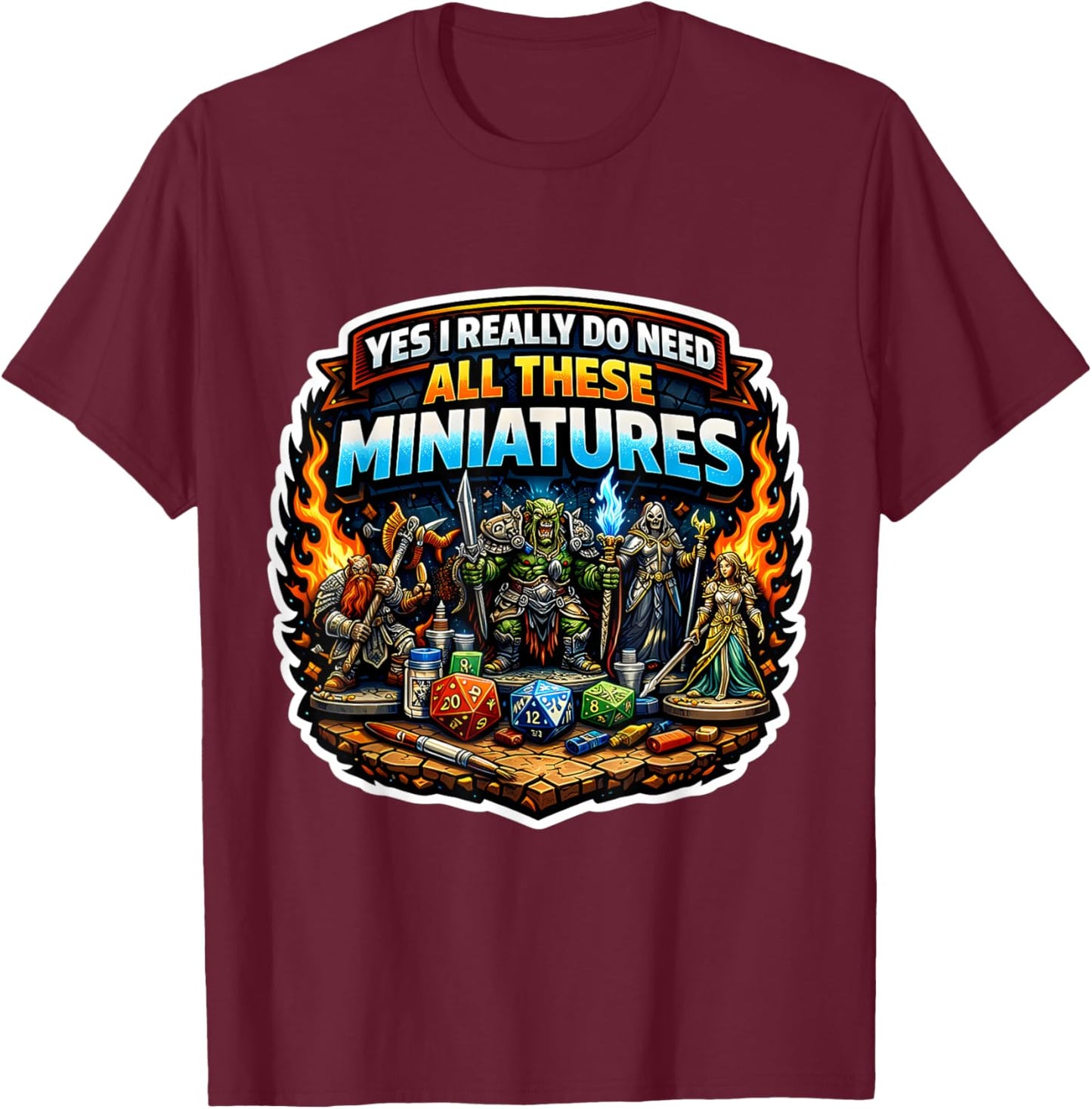 Yes I Really Do Need All These Miniatures Collector Lover T-Shirt - T-Shirt | Maroon