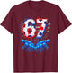 Soccer 67 Six Seven 4th of July Red White Blue Drip T-Shirt - T-Shirt | Maroon