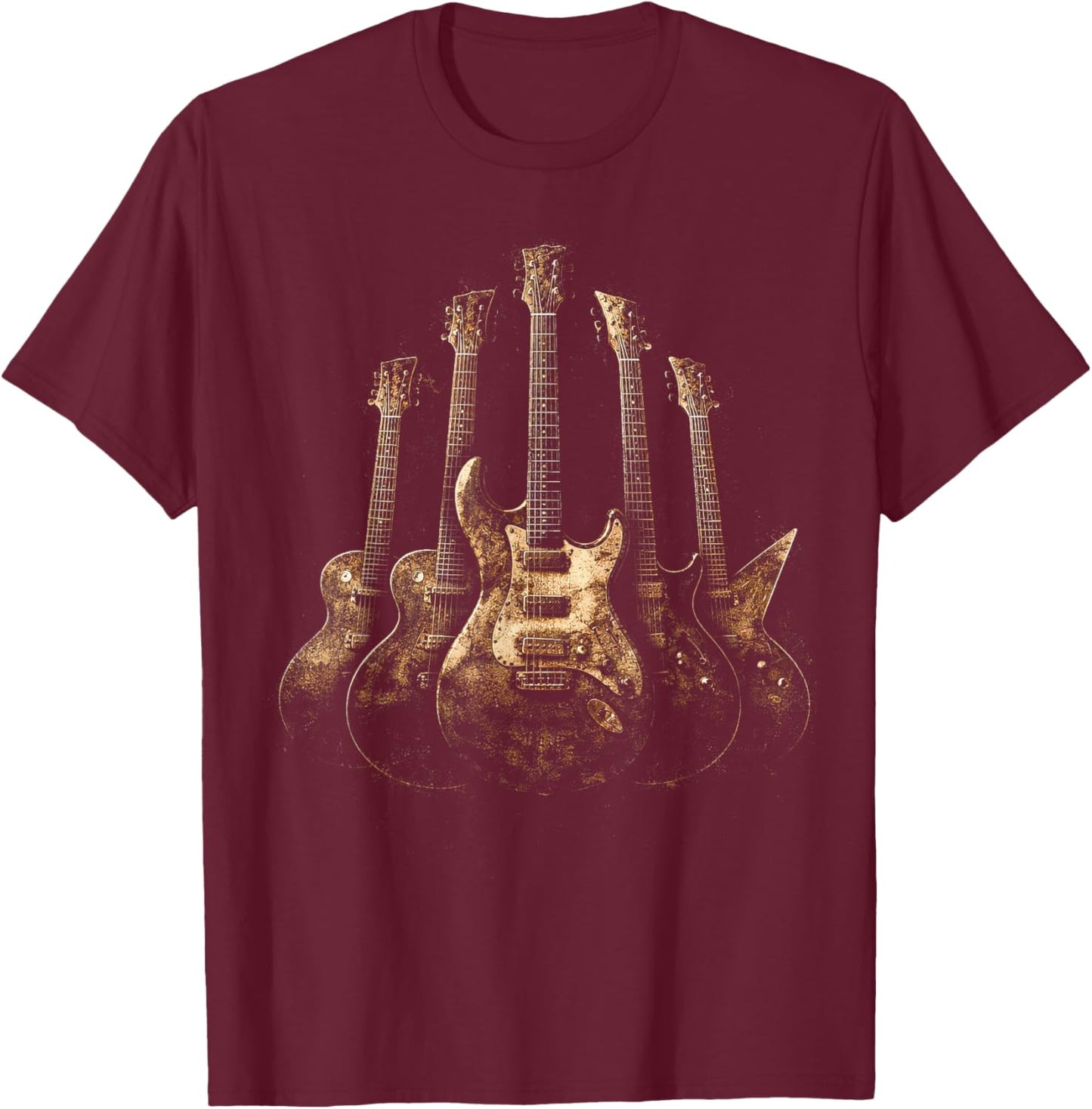 Vintage Guitar Shirt Guitar Player Retro Guitar Guitarist T-Shirt - T-Shirt | Maroon