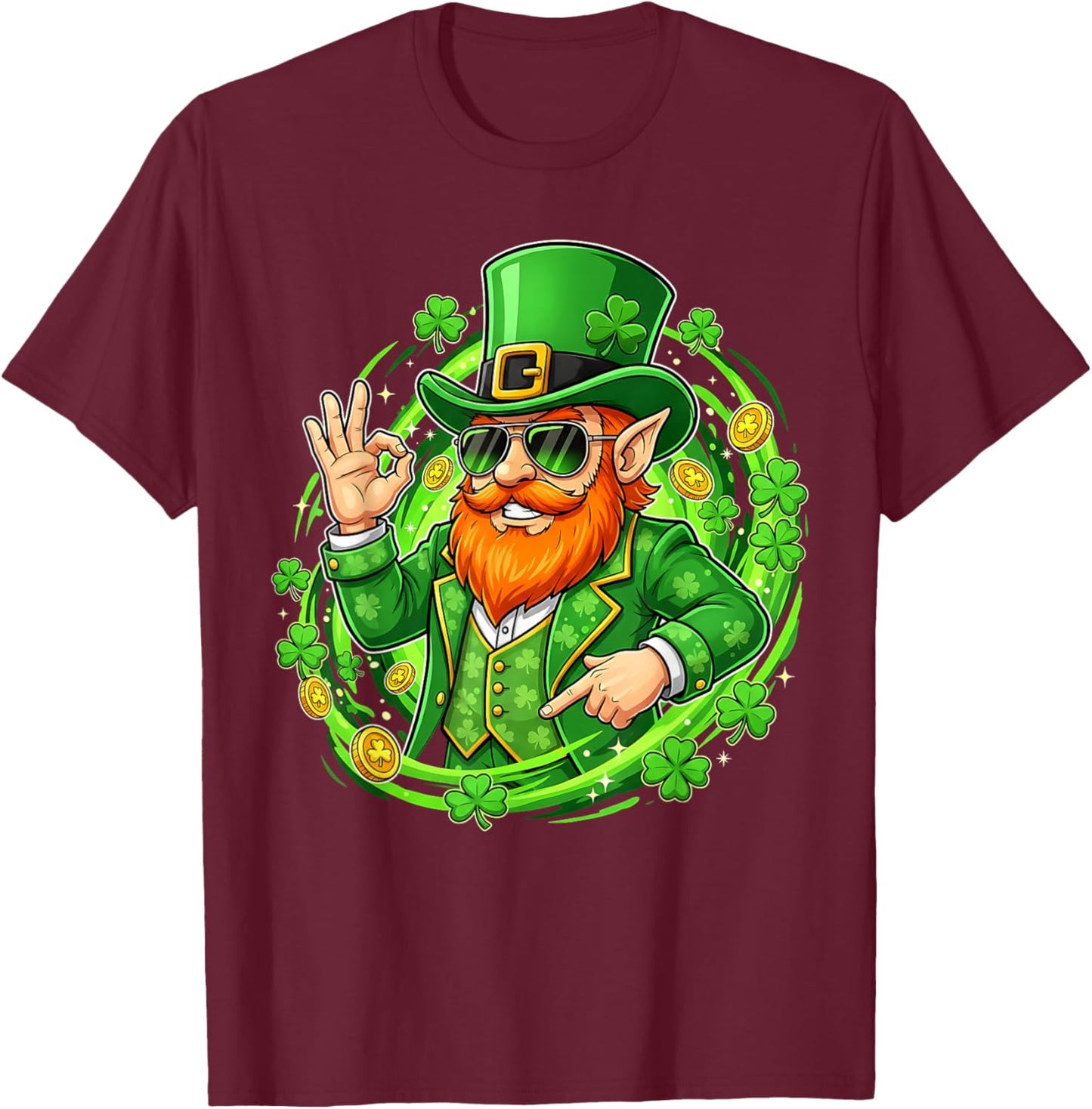 67 Six Seven Gen Alpha Slang Leprechaun Funny St. Patricks T-Shirt - T-Shirt | Maroon
