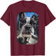 Funny Smoking Boston Terrier Dog Meme Gen Z Cigarette T-Shirt - T-Shirt | Maroon