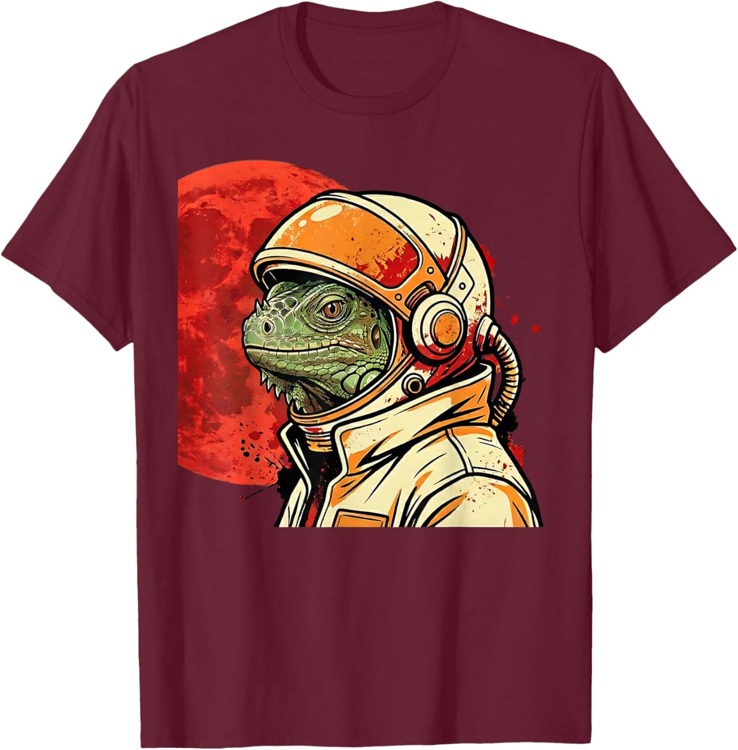 Cute Japanese Retro Space Astronaut Lizard Anime Kids T-Shirt - T-Shirt | Maroon