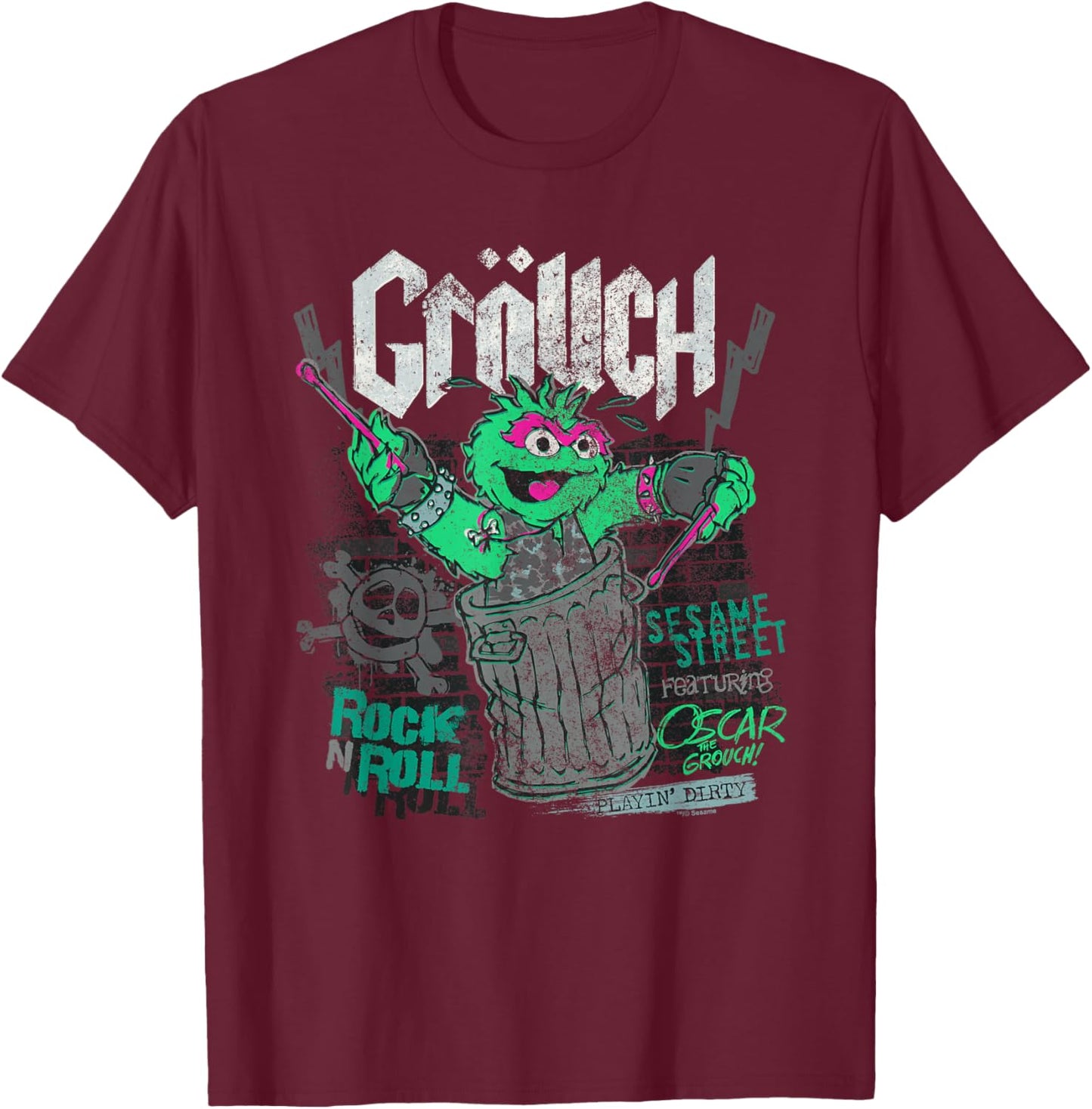 Sesame Street Sesame Street Grouch Band T-Shirt - T-Shirt | Maroon
