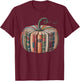 Fall Book Pumpkin Retro Reading Halloween Teacher T-Shirt - T-Shirt | Maroon