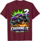 Birthday Monster Truck 2 Year Old Boys 2nd Party Born 2024 T-Shirt - T-Shirt | Maroon