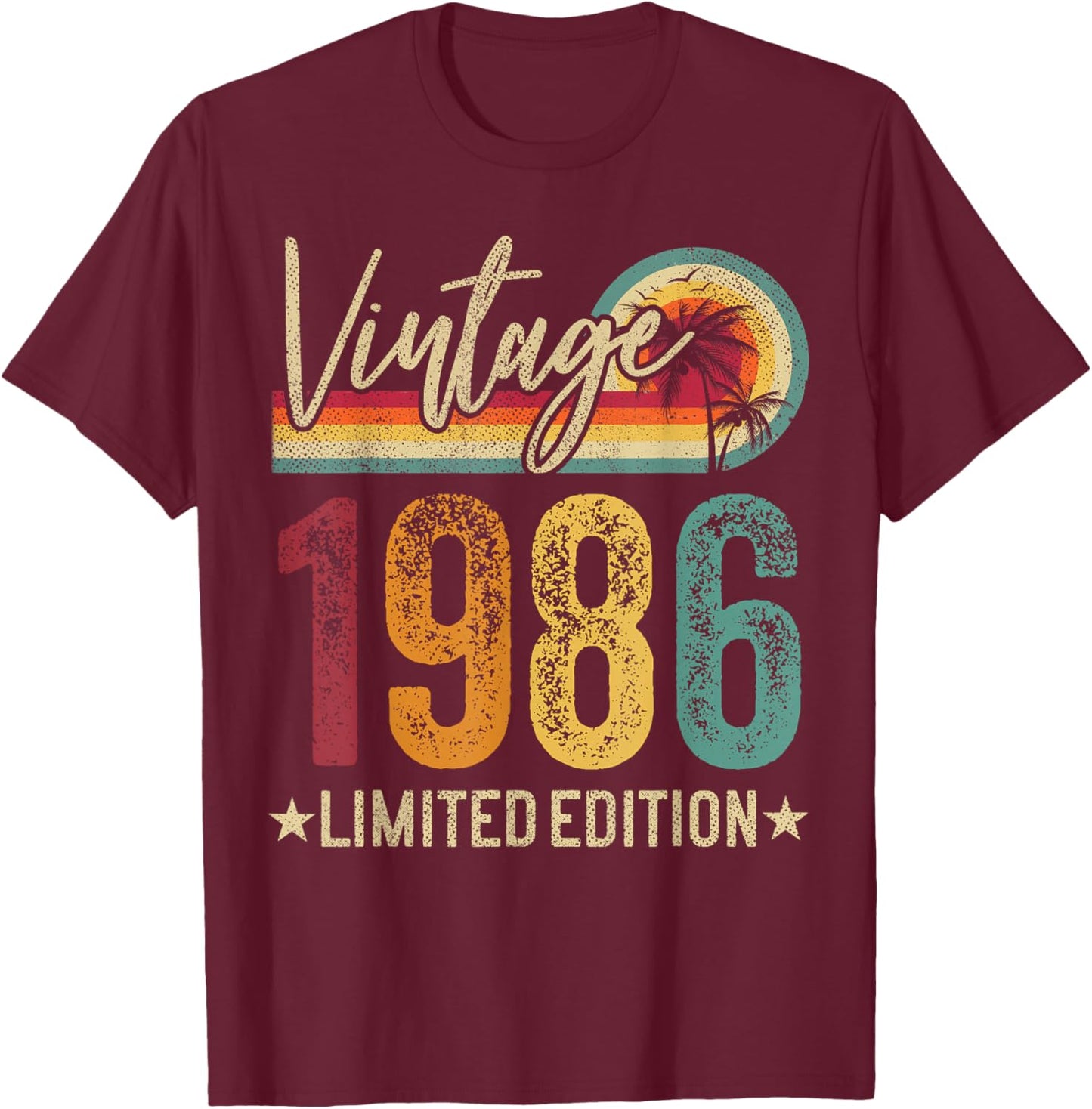 1986 40th Birthday 40 Years Old Retro Men Women - Vintage T-Shirt - T-Shirt | Maroon
