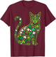 Shamrock Cat Saint Patrick Day Green Cat Saint Pattys T-Shirt - T-Shirt | Maroon