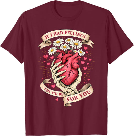 Skeleton Hand with Heart Valentines Day Women T-Shirt - T-Shirt | Maroon