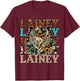 Girl Lainey Name Personalized Name Cowgirl T-Shirt - T-Shirt | Maroon