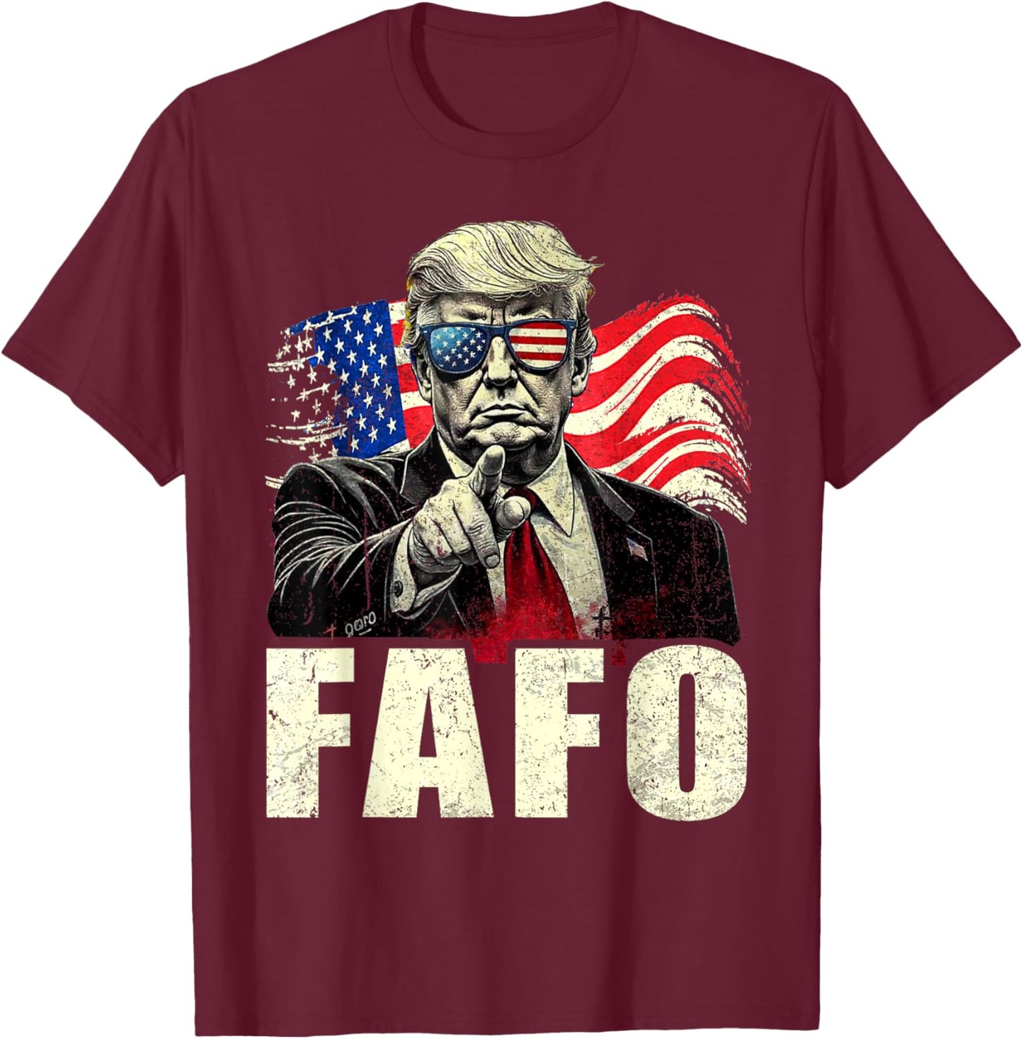 Funny Fafo Trump Fafo American USA T-Shirt - T-Shirt | Maroon