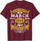 Legends were Born in March 1986 Vintage 40 Years Old Men Him T-Shirt - T-Shirt | Maroon