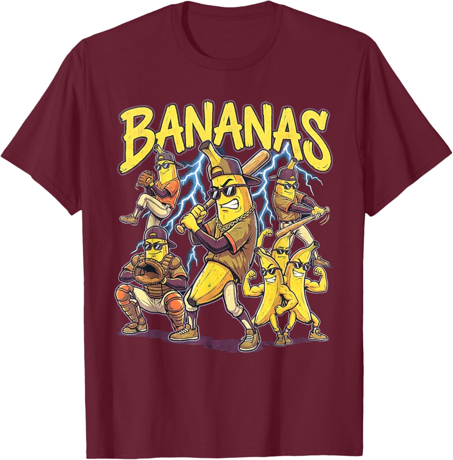 Banana Funny Men Women Kids Youth Boys Girls T-Shirt - T-Shirt | Maroon