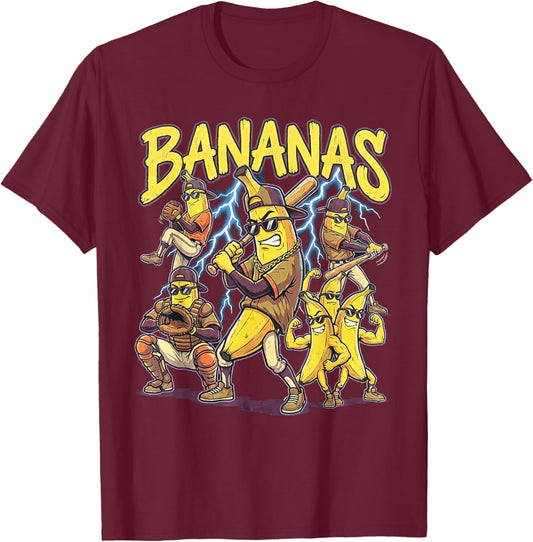 Banana Funny Men Women Kids Youth Boys Girls T-Shirt - T-Shirt | Maroon
