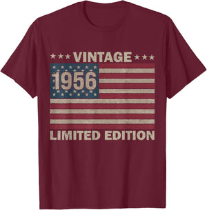 US Flag 70 Birthday American USA Men 70yr 1956 70th Birthday T-Shirt - T-Shirt | Maroon