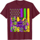 Mardi Gras Video Game Flag Fleur De Lis Jester Boy Girl Kid T-Shirt - T-Shirt | Maroon