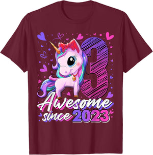 3rd Birthday Shirt Girl 3 Year Old Gifts 3 Birthday Girl T-Shirt - T-Shirt | Maroon