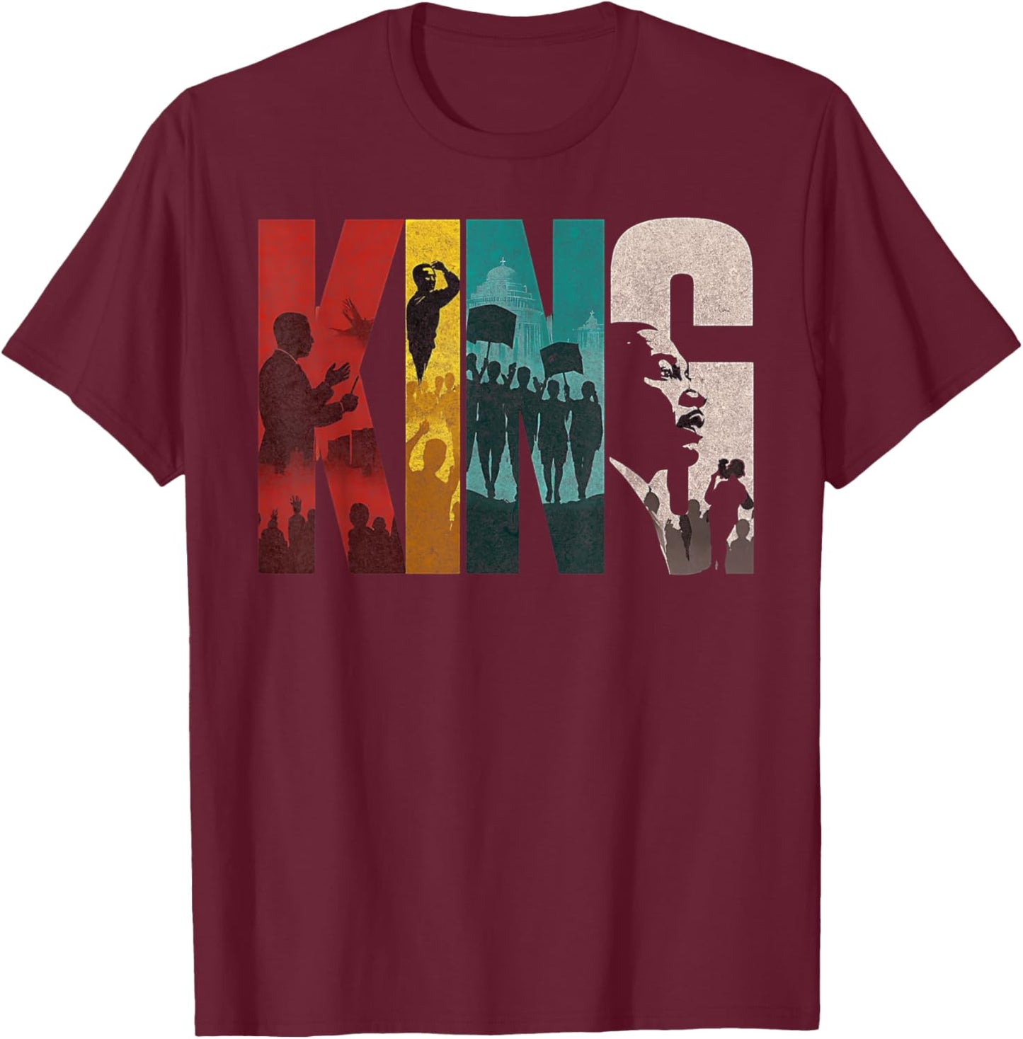 Retro Martin Luther King Jr Day I Have a Dream MLK Bold T-Shirt - T-Shirt | Maroon