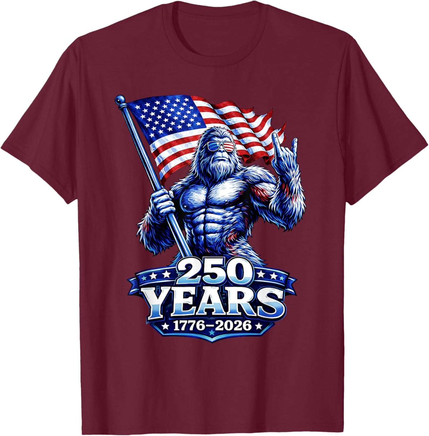 250 Years 1776 2026 250th Shirt American Patriotic 4th July T-Shirt - T-Shirt | Maroon