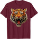 Tiger Roaring Graphic T-Shirt - T-Shirt | Maroon