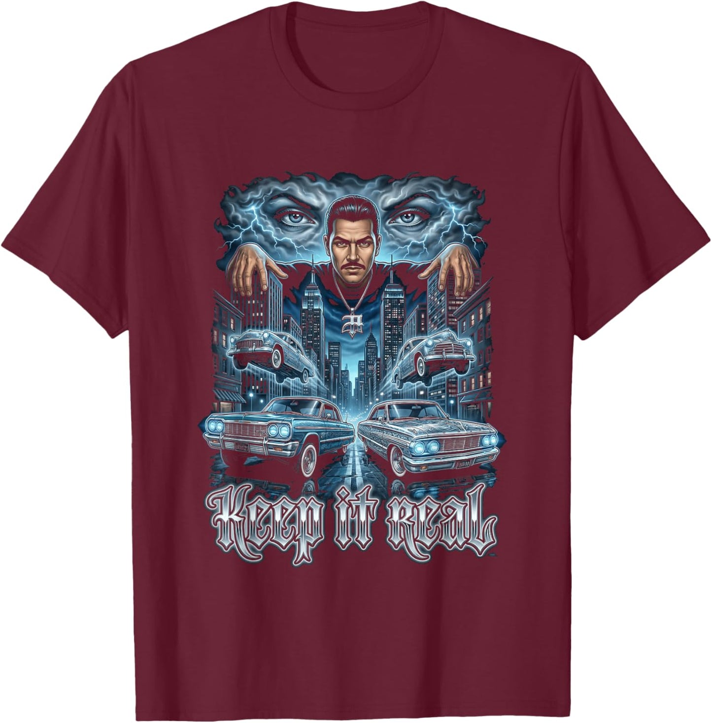 Car Urban Street Style T-Shirt - T-Shirt | Maroon