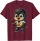 Cute Cartoon Penguin Hockey Player Ice Sport T-Shirt - T-Shirt | Maroon