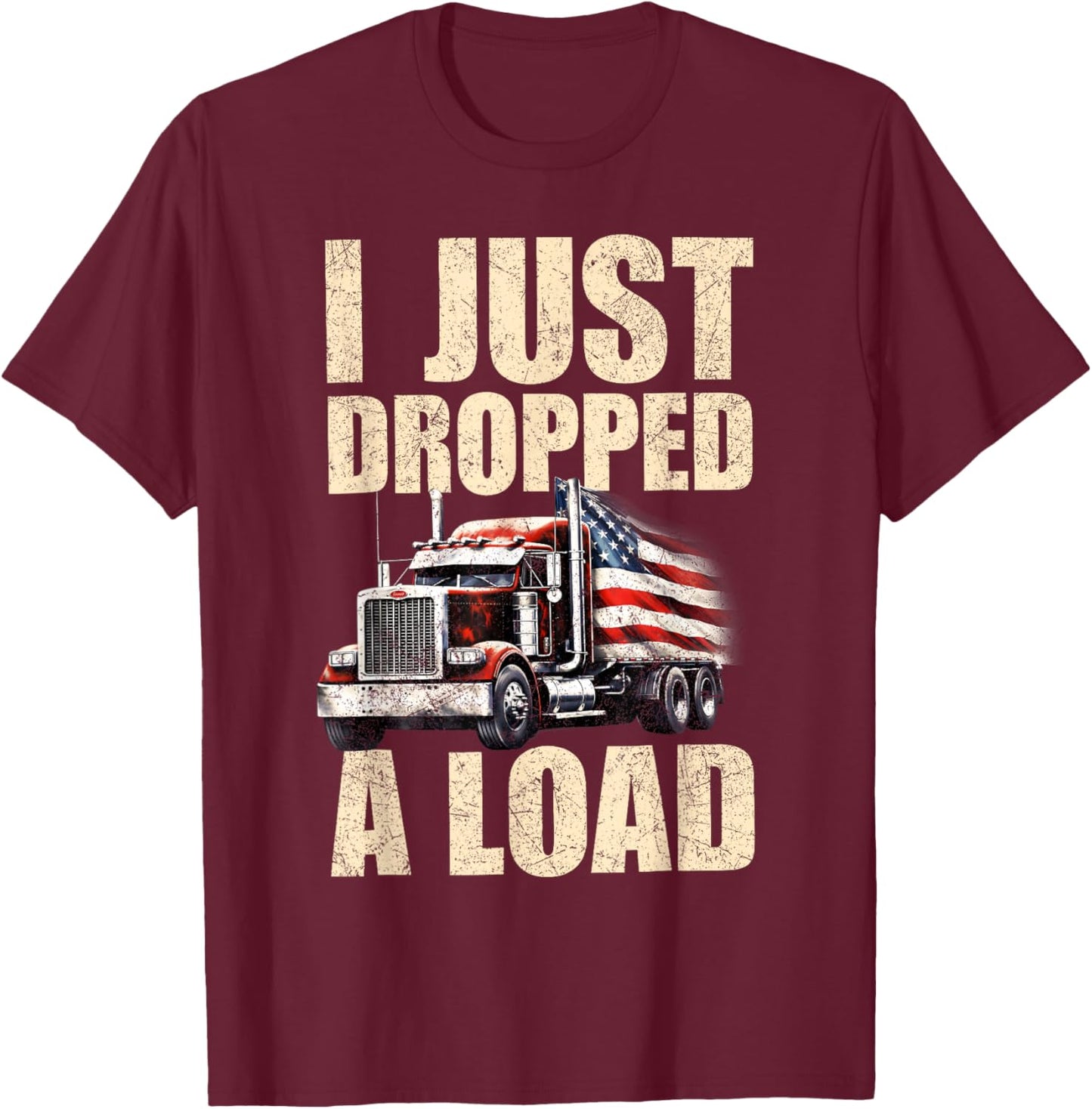 Cool Truck Driver Art Women Big Rig Trailer Trucker T-Shirt - T-Shirt | Maroon