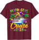 Mardi Gras Cruise 2026 Carnival New Orleans Fleur De Lis T-Shirt - T-Shirt | Maroon
