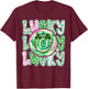St Patricks Day Lace Lucky Smile Face Shamrock Men Women Kid T-Shirt - T-Shirt | Maroon