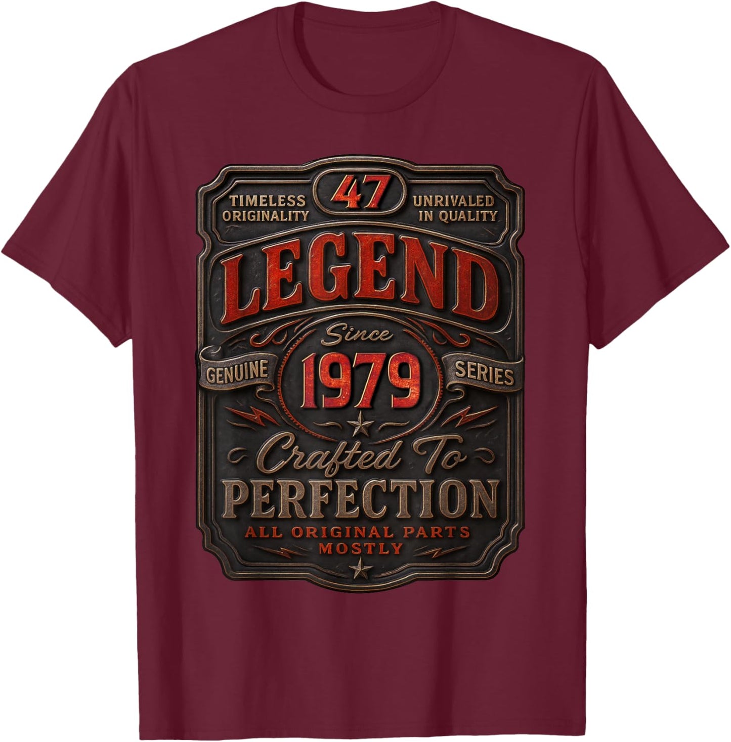 Vintage 1979 Limited Edition Shirt 47 Year Old 47th Birthday T-Shirt - T-Shirt | Maroon